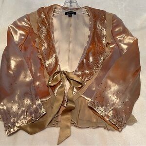 Bebe ultra feminine rose gold topper- velvet, chiffon, silk, sequins!